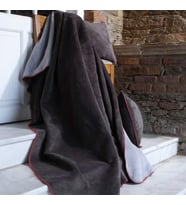 Çift Kişilik Düz Pamuklu Battaniye çift taraflı 200 x 220 (Füme-Gri)