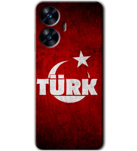 Realme C55 Kılıf HD Desen Baskılı Kılıf - Ayyıldız Türk