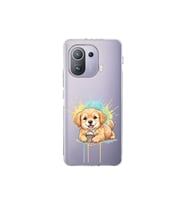 Xiaomi Mi 11 Pro ile Uyumlu Splash Köpek Tasarımlı Şeffaf Silikon Kılıf
