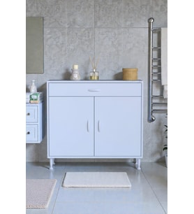 Eliusta Taha 100 cm 3 Bölmeli Beyaz Çok Amaçlı Dolap 2 Raflı Banyo Mutfak Dolabı 100x88x32,5 cm Düzenleyici