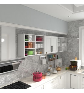 Kenzlife hazır mutfak dolabı mercimek90 byz mod1 90*240*32 mebran kapak suntalam gövde