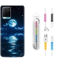 Vivo Y11S Y21S Y20 Y20S Y70 Kılıf Kablo Koruma Spiral Silikon Night Moon 1133