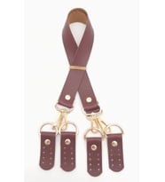 Angel Çanta Aksesuar Suni Deri 55 Cm Misu Model Çift Sap Bordo Renk Light Gold Metal