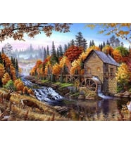 Su Değirmeni Sayılarla Boyama Seti(40x50 cm Tuval Şasesine Gerili)
