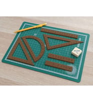 3D Baskı Geometri Cetvel Seti - İletki, Gönye ve Ölçüm Araçları - Kahverengi