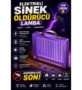 Elektrikli Sinek Öldürücü Lamba Şarjlı, Sessiz, Led Işıklı Etkili Koruma