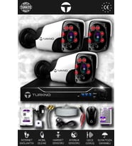 TURKNO 3 Kameralı Pania 3 Dış Kamera Set 320 GB HDD Full HD Gece Görüşlü Güvenlik Kamerası Sistemi