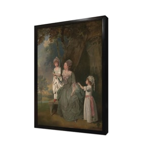 Anne ve Çocukları Çerçeveli Mdf Tablo
