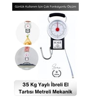 #Tartı Hassas Kancalı Valiz Kantarı Pazar Tartısı 35 Kg Yaylı İbreli El Tartısı Metreli Mekanik Baga