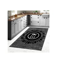 Rovigo Home Dijital Baskı Yıkanabilir Kaymaz Taban Mutfak Halısı RVG2082-SD030 (Siyah)