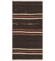 El Dokuma Çizgili Keçi Kılı Yün Kilim