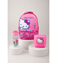 x Dekomus "Love Shine Collection" Hello Kitty Lisanslı Ortopedik İlkokul Çantası,Matara Ve Beslenme Kabı Seti