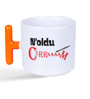 Noldu Cerraaaam Baskılı Turuncu Kulplu T Kupa