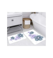 Rovigo Home Dijital Baskılı 2'li Banyo paspas Takımı RVG5258 (Mavi)