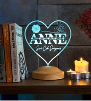 Kendin Tasarla Kalp Şeklinde Anneler Günü Hediyesi, Anneye Hediye İsim Yazılı Led Lamba