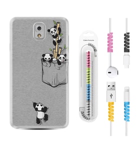 Samsung Note 3 4 5 8 9 20 Ultra 10 Lite Kılıf Kablo Koruma Spiral Silikon Pandalar 1798
