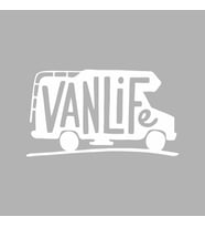 Vanlife Sticker siyah 20x10 CM (Beyaz)