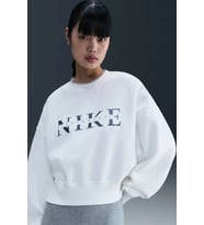 Nike Phoenix Fleece Crew Oversize Womens Sweatshirt Bol Kesim Bisiklet Yaka Kadın Sweatshirt Siyah