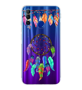 PrintiFy Honor 20 Lite ile Uyumlu Nazar Boncuğu 6 Baskılı Kamera Korumalı Şeffaf Silikon Kılıf