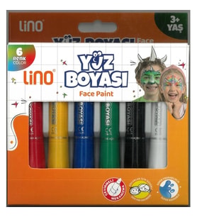 LINO LN-901 KALEM TİPİ YÜZ BOYASI 6 RENK 3+