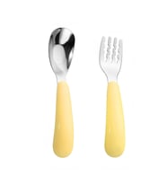 Paslanmaz Çelik Sarı Bebek Çocuk Kaşık ve Çatal Set cin770sr