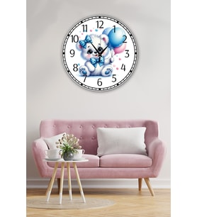 bilge Tasarım Çocuk Odası Duvar Saati 30 x 30 CM (Karışık)