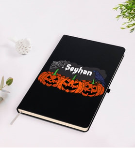 BK Gift Kişiye Özel Happy Halloween Tasarımlı Siyah Defter-19