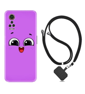 General Mobile GM 21 Pro GM 22 Pro Plus Kılıf Boyun Askılı Silikon Purple Sweety 1717
