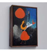 Çerçeveli Pablo Picasso - Güneşin Önünde Kadın Tablosu (Kahverengi)