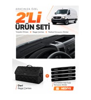 e-biz MERCEDES SPRİNTER W906 (2006-2014) Uyumlu Torpido Örtüsü + Deri Bagaj Çantası - Siyah - MB020