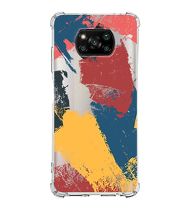 Xiaomi Poco X3 Pro Köşe Korumalı Antişok Kapak Brushstroke Tasarımlı Şeffaf Silikon Kılıf