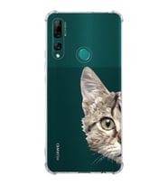 Huawei Y9 Prime 2019 Uyumlu Köşe Korumalı Antişok Kapak Catface Tasarımlı Şeffaf Silikon Kılıf