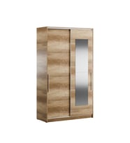 Elit Plus Aynalı Sürgülü Gardırop-Açık Ceviz (Tori) 120x207x52 cm (GxYxD)