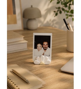Daisy Polaroid Fotoğraf Standı - Instax Masaüstü Fotoğraf Tutucu (Doğal Beyaz)