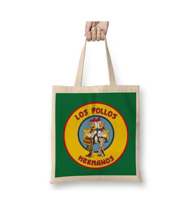 Los Pollos Hermanos Logo Bez Çanta Uzun Saplı Bez Çanta Uzun Saplı Sevgiliye Arkadaşa Hediye (Beyaz)
