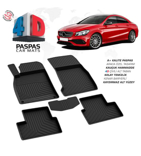 Mercedes Cla Serisi C117 4D Araca Özel Havuzlu Kauçuk Paspas 2013-2018 (Karışık)