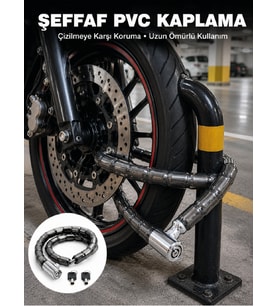 Şeffaf Pvc Kaplamalı Dayanıklı Motosiklet Bisiklet Güvenlik Kilidi