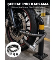 Şeffaf Pvc Kaplamalı Dayanıklı Motosiklet Bisiklet Güvenlik Kilidi