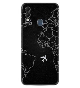Tecno Spark 8T Kılıf Resimli Desenli Silikon Platinium Series Black Plane 1868