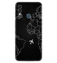 Tecno Spark 8T Kılıf Resimli Desenli Silikon Platinium Series Black Plane 1868