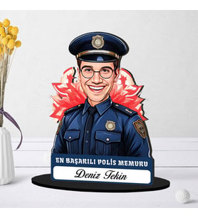 Kişiye Özel Erkek Polis Memuruna Hediye Karikatürlü Biblo