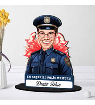 Kişiye Özel Erkek Polis Memuruna Hediye Karikatürlü Biblo