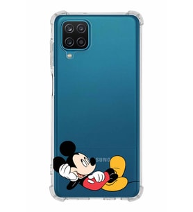 Samsung Galaxy A12  Köşe Korumalı Antişok Kapak Mickey Mouse Tasarımlı Şeffaf  Kılıf