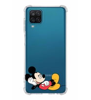Samsung Galaxy A12  Köşe Korumalı Antişok Kapak Mickey Mouse Tasarımlı Şeffaf  Kılıf