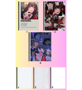 KakeguruiA4 defter 3 adet çizgili + kareli + çizgisiz büyük boy 21*29 cm süper set