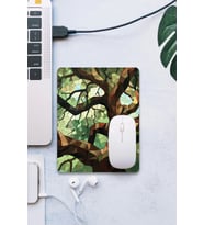 SonicTouch Mozaik Ağaç Pürüzsüz Yüzey Kaymaz Taban Dikişsiz Kenar Gamer Oyuncu Mouse Pad 19x23cm