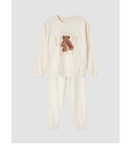 LC WAIKIKI Pembe Bisiklet Yaka Baskılı Kız Çocuk Pijama Takım