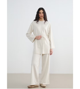LCW Modest Bej Beli Lastikli Soft Touch Kadın Eşofman Altı