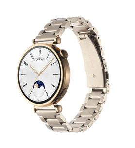 Huawei Watch GT 4 41mm Uyumlu 18mm Kordon Paslanmaz Metal Baklalı Tasarım KRD-04 Kayış