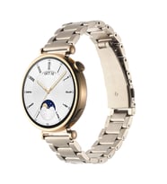 Huawei Watch GT 4 41mm Uyumlu 18mm Kordon Paslanmaz Metal Baklalı Tasarım KRD-04 Kayış